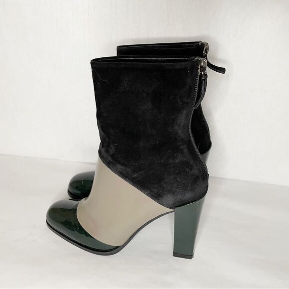 Roger Vivier high shaft  heeled Ankle Boots Colorblock 34.5 made in Italy - Picture 2 of 15